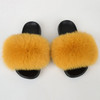 Furry Slippers Fox Fur Sandals Raccoon Fur Slippers Flat Non Slip Plush Slipper|Slippers|