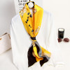 100% Real Silk Skinny Scarf For Women Twill Ribbon Bag Scarves Neckerchief Twill Silk Scarf Printed Headband Scarves Bufanda|Women's Scarves|