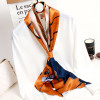 100% Real Silk Skinny Scarf For Women Twill Ribbon Bag Scarves Neckerchief Twill Silk Scarf Printed Headband Scarves Bufanda|Women's Scarves|