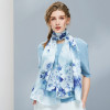 100% Pure Silk Scarf Women Luxury Brand Hangzhou Silk Shawls and Wraps for Women's Floral Print Natural Silk Long ScarfHijabs|Women's Scarves|