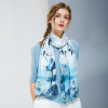 100% Pure Silk Scarf Women Luxury Brand Hangzhou Silk Shawls and Wraps for Women's Floral Print Natural Silk Long ScarfHijabs|Women's Scarves|