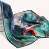 100% Nature Silk Square Scarf Women Oil Painting Real Silk Neckerchief Bandana Kerchief Pure Silk Headscarf Neck Scarf 53x53cm|Women's Scarves|