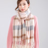 100% Wool Plaid Scarves for Women Winter Wool Shawl and Wrap Schal Luxury Brand Pashmina Echarpe Cashmere Scarves Foulard Femme|Women's Scarves|