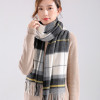 100% Wool Plaid Scarves for Women Winter Wool Shawl and Wrap Schal Luxury Brand Pashmina Echarpe Cashmere Scarves Foulard Femme|Women's Scarves|