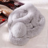 Winter 100% Genuine Real Rex Rabbit Fur Scarf Women Warm Echarpe Femme Thicken Fur Imitation Bufanda White Down Scarf With Ball|Women's Scarves|