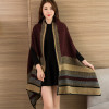 Thick Warm Wraps Faux Cashmere Ponchos Women Winter Capes Knitted Red Shawls and Warps For Ladies Fashion Pashmina Foulard Femme|Women's Scarves|