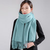 100% Wool Women Scarf Soft Warm Tassels Large Shawl for Ladies Solid Winter Real Wool Wraps Blanket Scarf Cashmere Echarpe|Women's Scarves|
