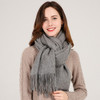 100% Wool Women Scarf Soft Warm Tassels Large Shawl for Ladies Solid Winter Real Wool Wraps Blanket Scarf Cashmere Echarpe|Women's Scarves|