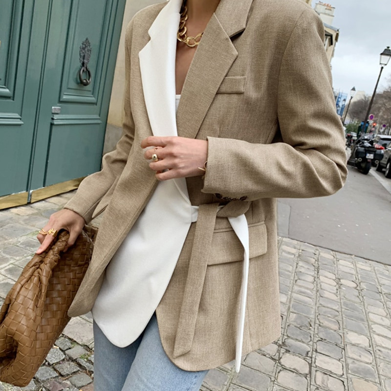 casual patchwork long coat