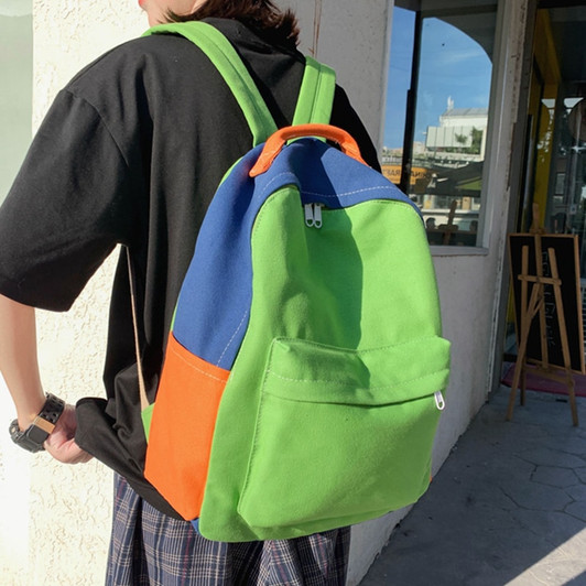 Hit Color High Capacity Travel Backpack Laptop Backpack Canvas Women Backpack mochila mujer School Bags for Teenages Girls| |