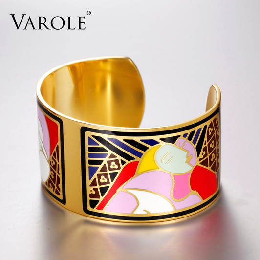 VAROLE Fashion Enamel Opening Bracelets&Bangles for Women Colorful Bracelet Cuff Love Pulseiras Feminina Gifts Pulsera|bangles fashion|fashion banglebangles for women