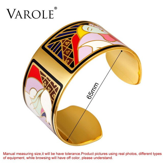 VAROLE Fashion Enamel Opening Bracelets&Bangles for Women Colorful Bracelet Cuff Love Pulseiras Feminina Gifts Pulsera|bangles fashion|fashion banglebangles for women