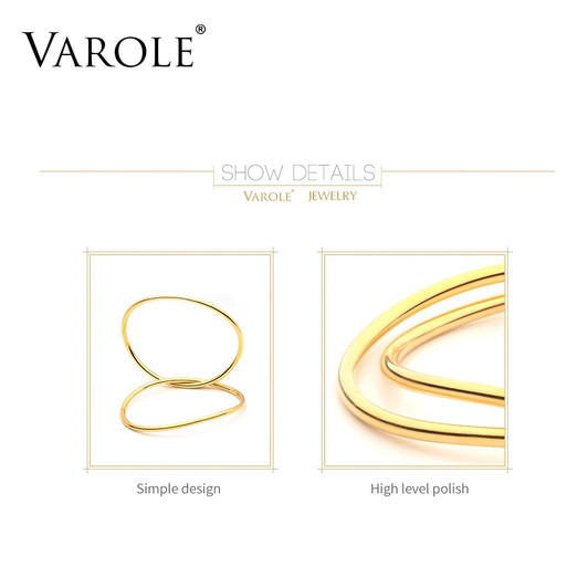 VAROLE Double Line Cuff Bracelets Bangles For Women Accessories Fashion Jewelry Gift Pulseras Dropshipping|Bangles|