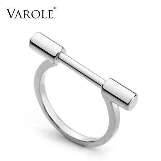 VAROLE Contracted cylindrical Ring Gold Color Rings For Women Accessories Finger Fashion Jewelry Gifts Anillos|Engagement Rings|