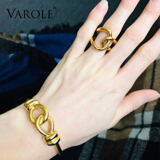 VAROLE Knotting Bracelet Armband Stainless Steel Bangle Bracelet Jewelry Cuff Bracelets For Women Gift Manchette Bangles|bangle bracelet|knot braceletsteel bangle bracelets