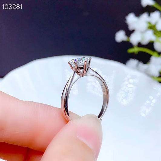 1CT Moissanite Ring for Women Wedding Party Anniversary Gift VVS Lab Diamond Fine Jewelry Classic Style Real 925 Sterling Silver|Rings|