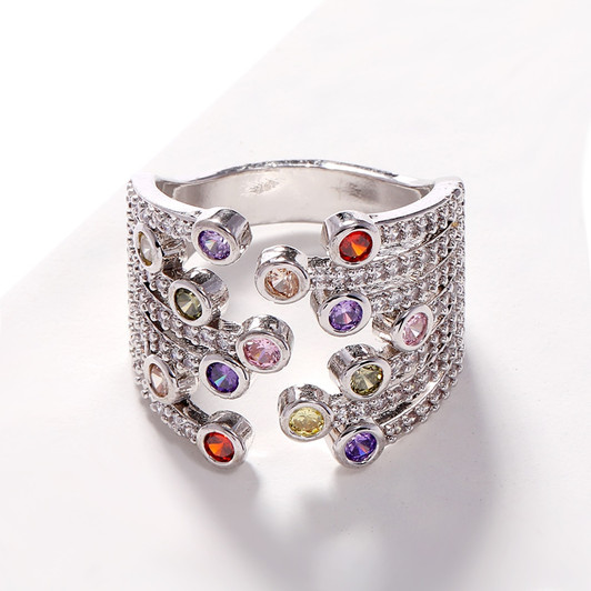 LUALA New Arrive Fashion Jewelry Gold Silver Colour Rings for Women Multicolor Clear Cubic Zircon Bague Femme Christmas Gifts|Rings|