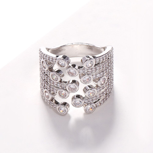 LUALA New Arrive Fashion Jewelry Gold Silver Colour Rings for Women Multicolor Clear Cubic Zircon Bague Femme Christmas Gifts|Rings|