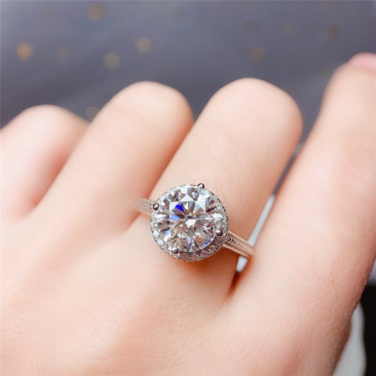 LeeChee Moissanite ring 0.5CT 1CT 2CT 3CT Lab Diamond Jewelry for Women Wedding Party Anniversary Gift Real 925 Sterling Silver|Rings|