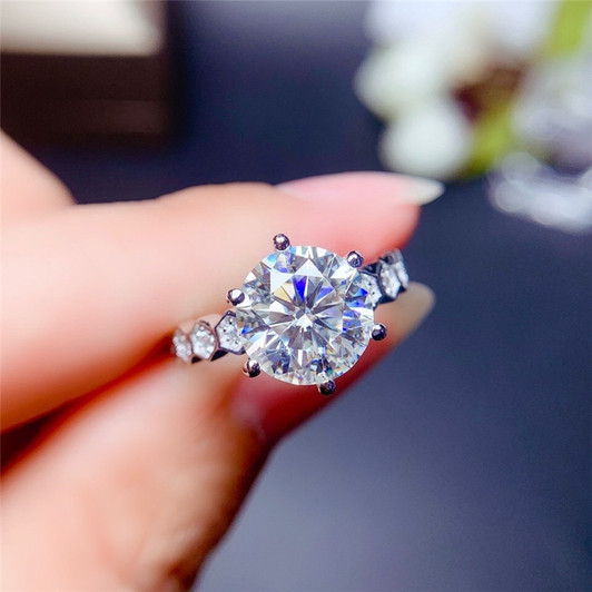 LeeChee Moissanite Ring Real 925 Sterling Silver 0.5CT 1CT 2CT 3CT Lab DIamond With Certificate for Women Wedding Party Gift|Rings|