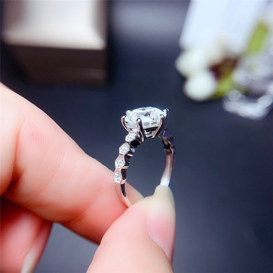 LeeChee Moissanite Ring Real 925 Sterling Silver 0.5CT 1CT 2CT 3CT Lab DIamond With Certificate for Women Wedding Party Gift|Rings|