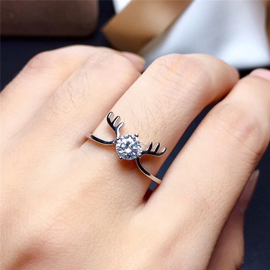 LeeChee 925 Sterling Silver Moissanite ring 0.5Ct Lab Diamond Text Passed with Certificate for Women Wedding Party Anniversary|Rings|