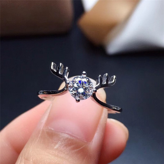 LeeChee 925 Sterling Silver Moissanite ring 0.5Ct Lab Diamond Text Passed with Certificate for Women Wedding Party Anniversary|Rings|