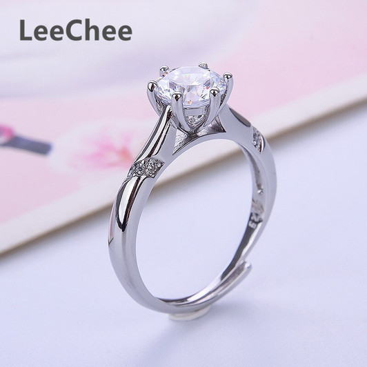 Moissanite Ring Real 925 Sterling Silver 1CT VVS Lab Diamond Text Passed With Certificate Wedding Party Anniversary Ring|Rings|