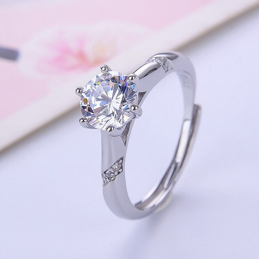 Moissanite Ring Real 925 Sterling Silver 1CT VVS Lab Diamond Text Passed With Certificate Wedding Party Anniversary Ring|Rings|