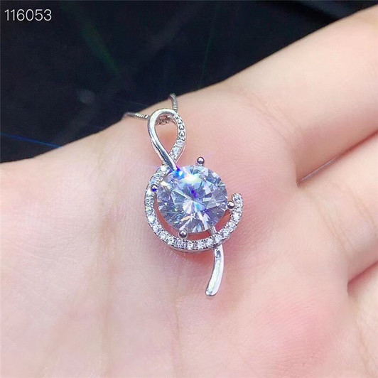 Moissanite Pendant 1CT 2CT 3CT VVS Lab Diamond Fine Jewelry for Women Engagement Party Gift Real 925 Sterling Silver Necklace|Pendants|
