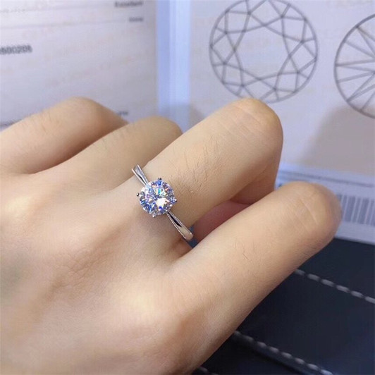 Moissanite Jewelry Set 1CT 6.5MM Earring Lab Diamond Ring Test Passed Pendant Fine Jewelry Real 925 Sterling Silver Necklace|Jewelry Sets|