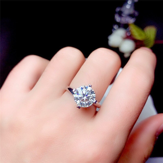 LeeChee Moissanite ring for Women Engagement Anniversary Gift 0.5CT 1CT 2CT VVS Lab Diamond for Girl Friend Real 925 Silver|Rings|