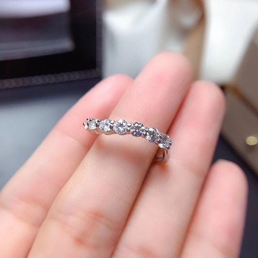 Moissanite Ring 0.1CT 3MM 7 Pieces VVS Lab Diamond Fine Jewelry for Women Wedding Party Engagement Gift Real 925 Sterling Silver|Rings|