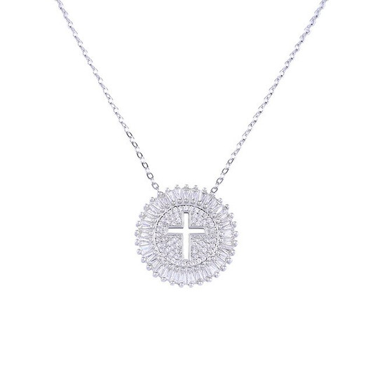 LUALA Luxury New Cross Necklace Women With Cubic Zirconia Cross Pendant Long Chain Necklace CZ Christian Jewelry|Pendant Necklaces|