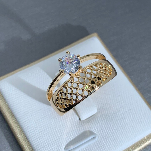 LUALA Clear Zircon Gold Ring For Women Fashion Square Engagement Party Bride Wedding Luxury Jewelry Accessories Bijoux No Fade|Engagement Rings|