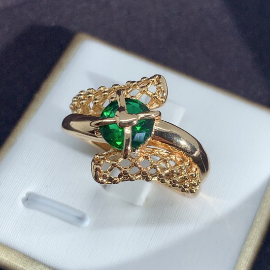 LUALA Fashion Crystal Stone Rings For Women 585 Rose Gold Color Black Red White Green Zircon Engagement Ring Boho Jewelry|Engagement Rings|