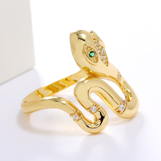 LUALA Punk Snake Ring for Women High Quality Gold Layer Brand Design Fashion Couple Material Animal Fashion Jewelry|Rings|