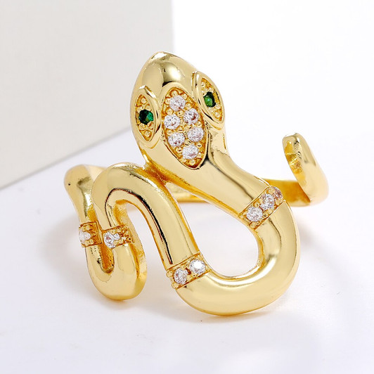 LUALA Punk Snake Ring for Women High Quality Gold Layer Brand Design Fashion Couple Material Animal Fashion Jewelry|Rings|