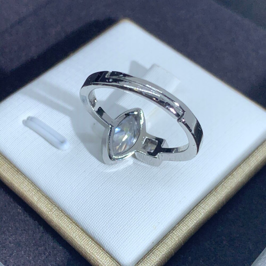 LUALA Fashion Geometric CZ Stone Wedding Ring For Women Silver Color Open Ring Adjustable Size Party Ladies' Fashion Jewelry|Rings|