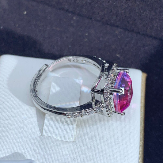 LUALA Shiny Square Zircon Engagement Ring Luxury Crystal Rainbow CZ Stone Rings For Women Wedding Jewelry Valentine's Day Gifts|Rings|