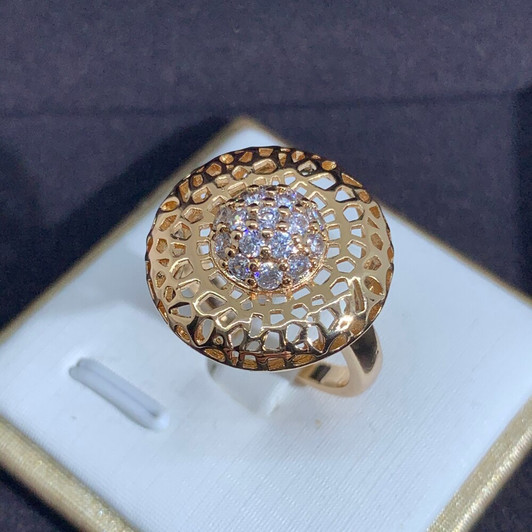 LUALA Unique Design Big CZ Rings For Women Dazzling Cubic Zirconia Gold Color Vintage Wedding Band Fashion Jewelry|Rings|