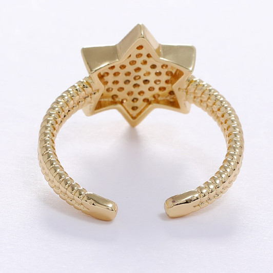 LUALA 16K Gold Colour Jewelry Rings For Women Charming Wedding Party Elegant Star Crystal Zircon Ring Valentine's Gift|Rings|