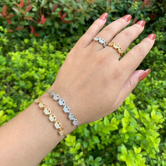 LUALA Brand Design 2 Pcs Bracelet & Ring Set for Women Adjustable Zircon Jewelry Set New Korean Fashion Jewelry Wholesale|Jewelry Sets|