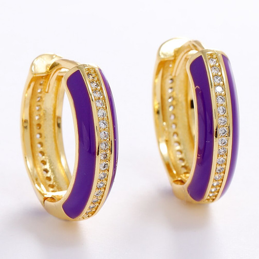 LUALA 2021 New Fashion Cute Hoop Earrings For Women 10 Different Colors Dripping Oil Female Wedding Jewelry Gift No Fade|Hoop Earrings|