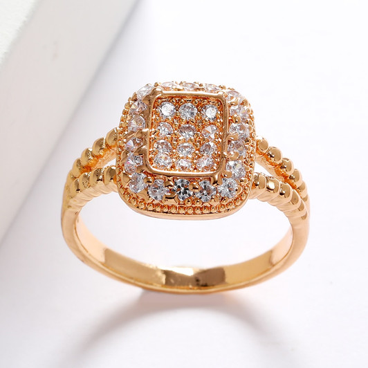 LUALA Geometry Design CZ Rings For Women AAA Cubic Zirconia Gold Color Wedding Band Fashion Jewelry Wholesale Price Not Black|Rings|