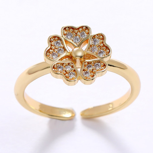 LUALA 2021 New Starfish Butterfly Lock Stackable Rings for Women AAA Zircon 16K Gold Colour Fashion Jewelry Accessories|Rings|