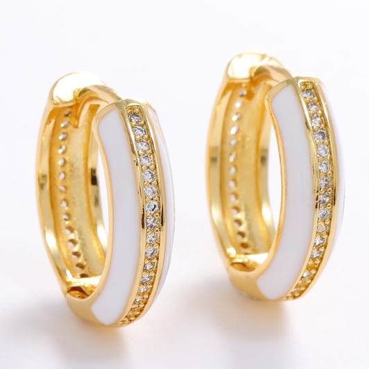 LUALA Fashion Cute Hoop Earrings For Women 10 Different Colors Dripping Oil Female Wedding Party Jewelry Gift 2021 New No Fade|Hoop Earrings|