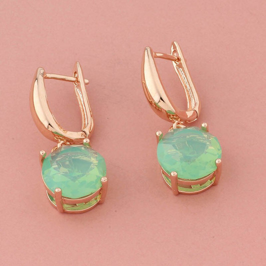 New Trend 12mm Round Dangle Earrings For Women Romantic Fashion Jewelry 585 Rose Gold Hollow Unique Unusual Earrings|Drop Earrings|