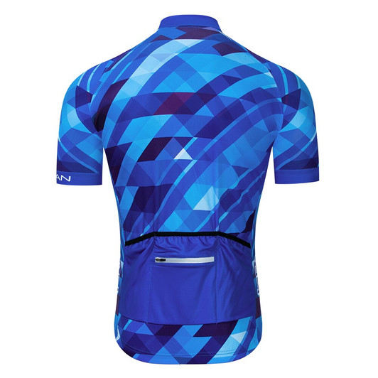 2019 Keyiyuan Spring Summer Blue Plaid Quick drying Breathable Road Cycling Bicycle Equipment Short Sleeve Top|Cycling Jerseys|