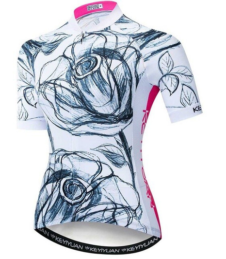 2019 Keyiyuan Summer New Road Racing Bike Riding Equipment Quick Dry Breathable Women Color Rose Short Sleeve Top|Cycling Jerseys|
